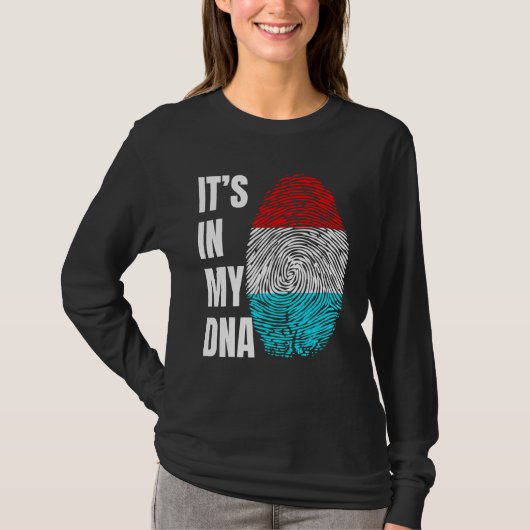 Fingerprint DNA Biometry Luxembourg Flag Luxembour T-shirt (Voorkant)