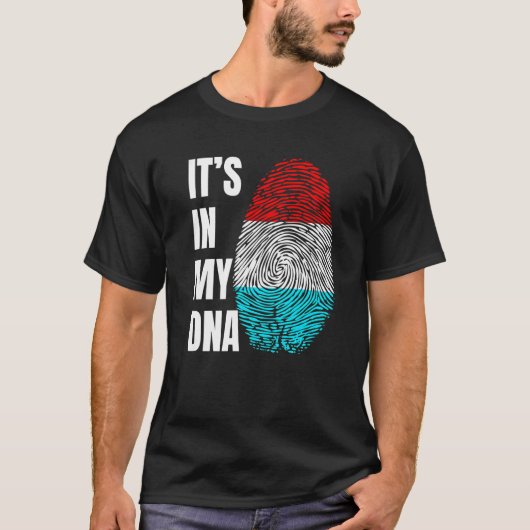Fingerprint DNA Biometry Luxembourg Flag Luxembour T-shirt (Voorkant)