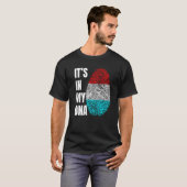 Fingerprint DNA Biometry Luxembourg Flag Luxembour T-shirt (Voorkant volledig)