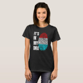 Fingerprint DNA Biometry Luxembourg Flag Luxembour T-shirt (Voorkant volledig)