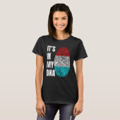 Fingerprint DNA Biometry Luxembourg Flag Luxembour T-shirt (Voorkant volledig)