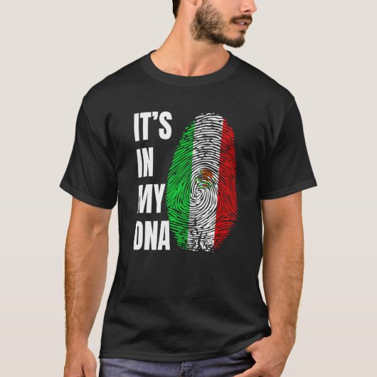 Fingerprint DNA Biometry Mexican Flag Mexico T-shirt (Voorkant)