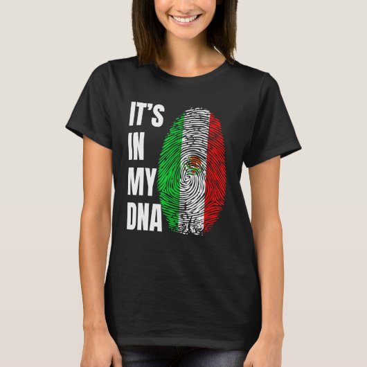 Fingerprint DNA Biometry Mexican Flag Mexico T-shirt (Voorkant)