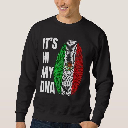 Fingerprint DNA Biometry Mexican Flag Mexico Trui (Voorkant)