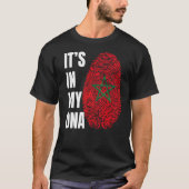 Fingerprint DNA Biometry Moroccan Flag Morocco   T-shirt (Voorkant)