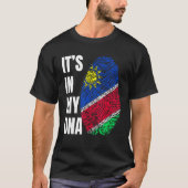 Fingerprint DNA Biometry Namibia Flag T-shirt (Voorkant)