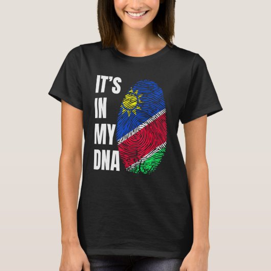 Fingerprint DNA Biometry Namibia Flag T-shirt (Voorkant)