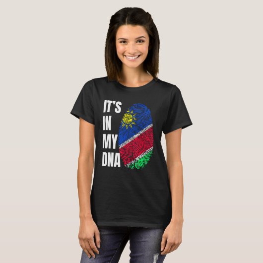 Fingerprint DNA Biometry Namibia Flag T-shirt (Voorkant volledig)