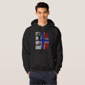 Fingerprint DNA Biometry Norwegian Flag Hoodie (Voorkant volledig)