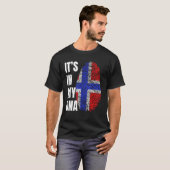 Fingerprint DNA Biometry Norwegian Flag T-shirt (Voorkant volledig)