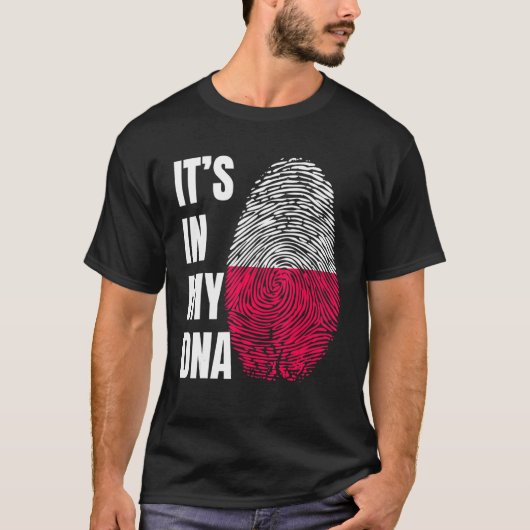 Fingerprint DNA Biometry Polish Flag Poland T-shirt (Voorkant)