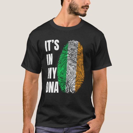 Fingerprint DNA St Patrick's Day Irish Flag Irelan T-shirt (Voorkant)