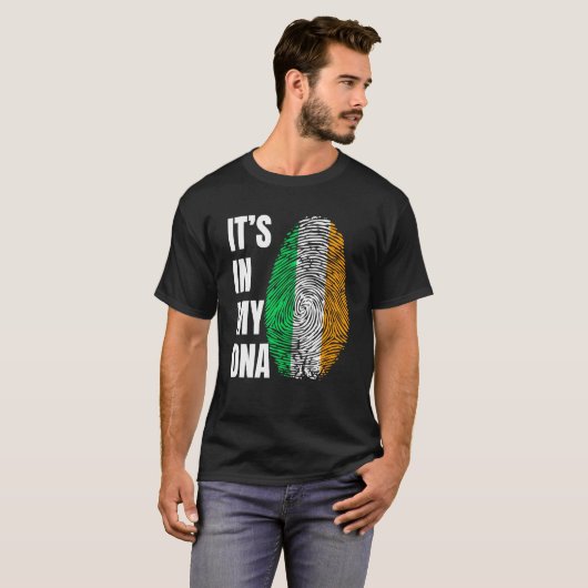 Fingerprint DNA St Patrick's Day Irish Flag Irelan T-shirt (Voorkant volledig)