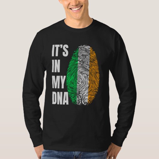 Fingerprint DNA St Patrick's Day Irish Flag Irelan T-shirt (Voorkant)