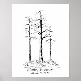 Fingerprint Forest Wedding Guestbook Poster
