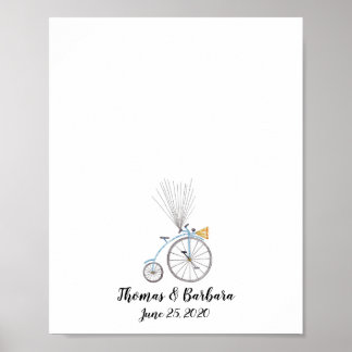 Fingerprint Guest Book voor waterverf-fietsenverf Poster