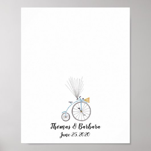 Fingerprint Guest Book voor waterverf-fietsenverf Poster (Voorkant)