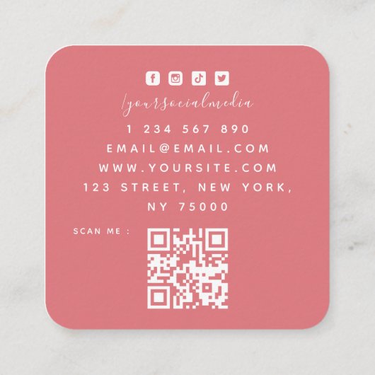 Fingerprint Heart Balloons Event Planner QR Code Vierkante Visitekaartje (Achterkant)