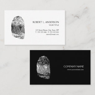 Fingerprint Private Investigator Black White Visitekaartje