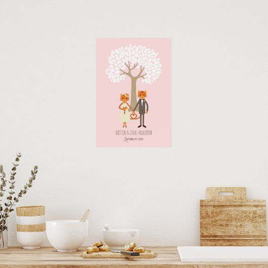 Fingerprint Signature Tree (Blush) Poster (Keuken)