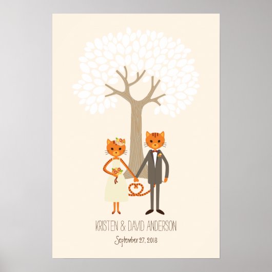Fingerprint Signature Tree (Cream) Poster (Voorkant)