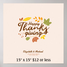 Fingerprint Tree Wreath ThanksGiving Budget Poster