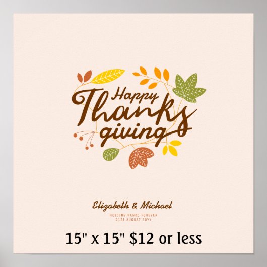Fingerprint Tree Wreath ThanksGiving Budget Poster (Voorkant)