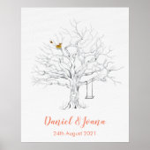 Fingerprint van de boom van het gastenboek poster (Voorkant)