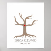 Fingerprint Wedding Guest Book Tree Poster (Voorkant)