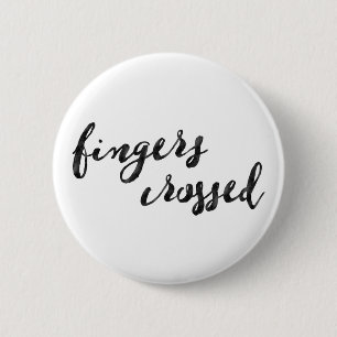 Fingers Crossed Typografie Ronde Button 5,7 Cm