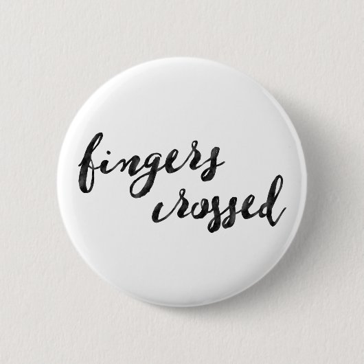 Fingers Crossed Typografie Ronde Button 5,7 Cm (Voorkant)