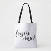 Fingers Crossed Typografie Tote Bag (Voorkant)
