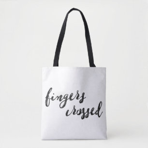 Fingers Crossed Typografie Tote Bag