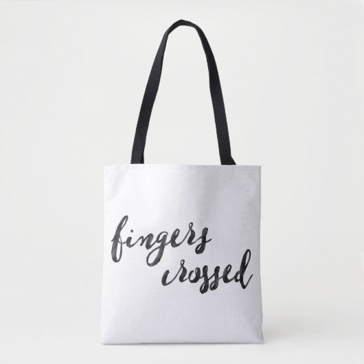 Fingers Crossed Typografie Tote Bag (Voorkant)
