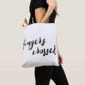 Fingers Crossed Typografie Tote Bag (Dichtbij)