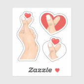 Fingers Finger Heart Scrap Book Sticker (Vel)