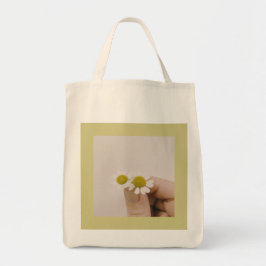 “Fingertip Daisy – Soft Botanical Tote Bag” Tote Bag