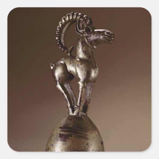 Finiaal met een berggeit vierkante sticker (Voorkant)