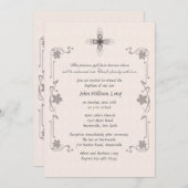 Finial Cross Religieuze Uitnodiging (Voorkant / Achterkant)