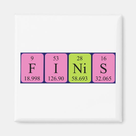 Finis periodieke tabelnaam magneet (Voorkant)