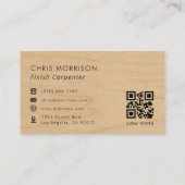 Finish Carpenter Wood QR Code Professional Visitekaartje (Achterkant)