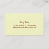 Finish Carpentry, Millwork Construction Wood Visitekaartje (Achterkant)