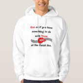 Finish Line Grappige sarcastische rode lippen runn Hoodie (Voorkant)