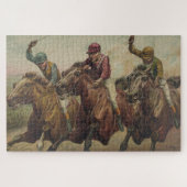  finish Line Horse Jockeys Illustratie Legpuzzel (Horizontaal)
