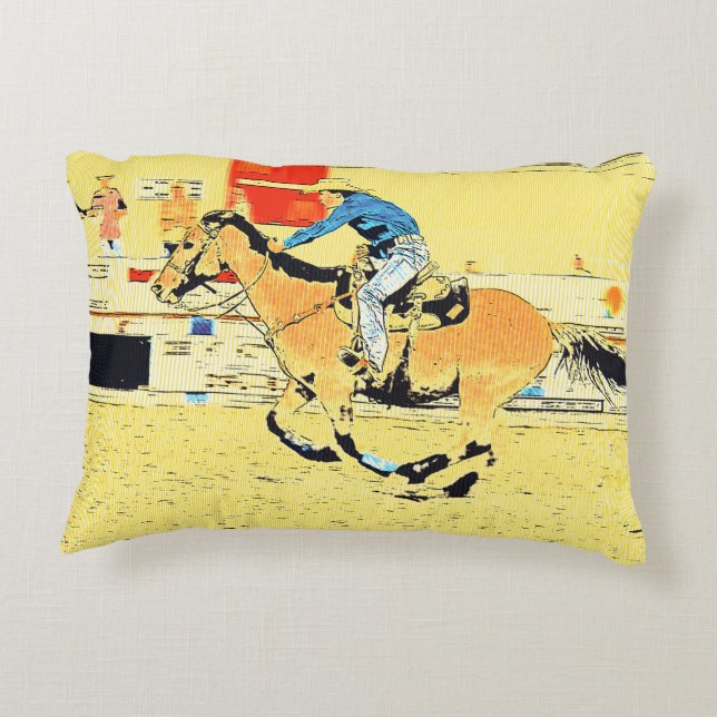 Finish-Line Run - Rodeo Cowgirl Accent Kussen (Achterkant)