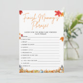 FINISH MOMMY'S PHRASE Baby shower SPEL POMPOEN Kaart (Staand voorkant)