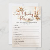 FINISH MOMMY'S PHRASE Baby shower SPEL Schattige B Kaart (Voorkant)