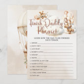 FINISH PAPA'S ZIN Baby shower spel Schattige Beer Kaart (Voorkant / Achterkant)