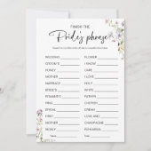 Finish The Brides Phrase Vrijgezellenfeest spel Kaart (Voorkant)