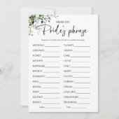 Finish The Brides Phrase Vrijgezellenfeest spel Kaart (Voorkant)